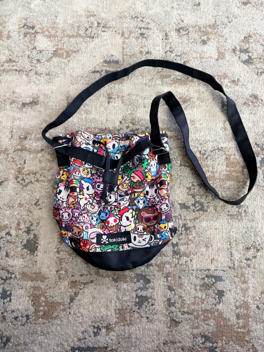 Tokidoki Drawstring Crossbody Bag – Rainbow Character Print